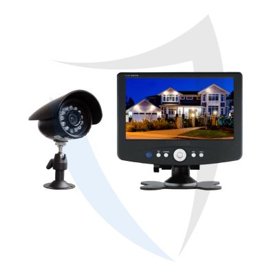 KIT di videosorveglianza filare monitor 7" + 2 telecamere a colori 12 LED