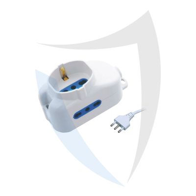 Multipresa spina 16A 1 presa 2P+T bipasso/schuko 2 prese 2P+T 16A bipasso Cavo 1,3 m x 1,0 mm