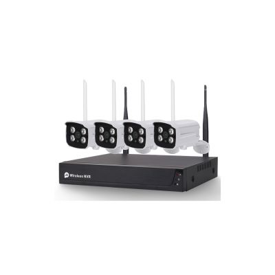 KIT 8CH BULLET 3MPX+4TEL WIREL