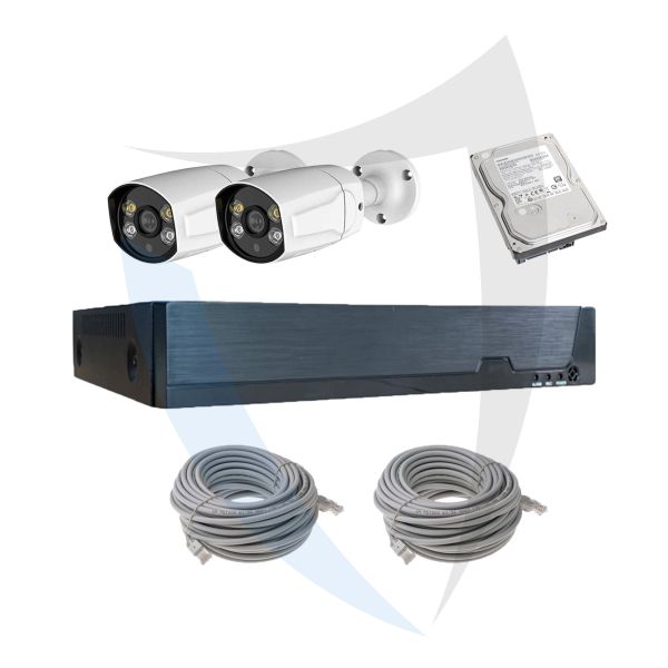 Kit IP POE NVR 4 Canali + 2 Telecamere 5 MPX