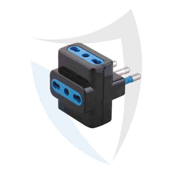 Adattatore triplo spina2P+T 16A